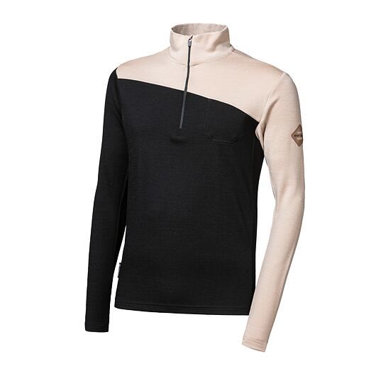 Pánská mikina dl.rukáv zip Sensor MERINO EXTREME UP černá/almond beige