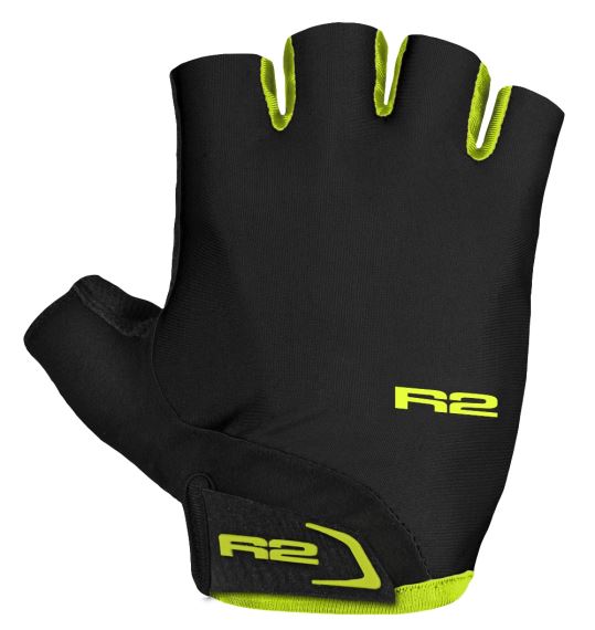 Cyklistické rukavice R2 Riley černá, neon žlutá