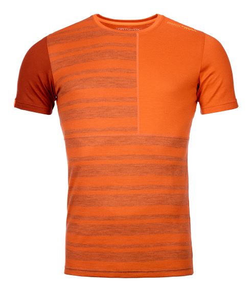 Pánské funkční triko ORTOVOX 185 Rock'n'Wool Short Desert orange