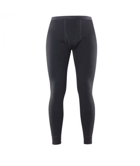 Pánské dvouvrstvé vlněné spodní kalhoty Devold Duo Active Man Long Johns W/Fly černá