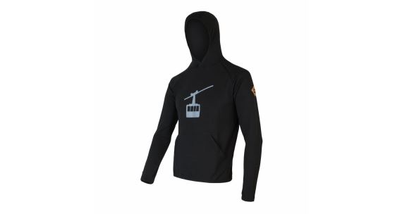 Pánská funkční mikina SENSOR Merino Upper Gondola klokanka černá