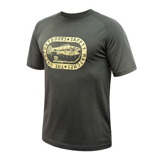 Pánské triko s krátkým rukávem Sensor Merino Air Outdoors olive green