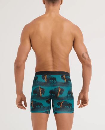 Pánské boxerky SAXX Vibe Xtra Soft Comfort Boxer Brief bison bling-seascape (2)
