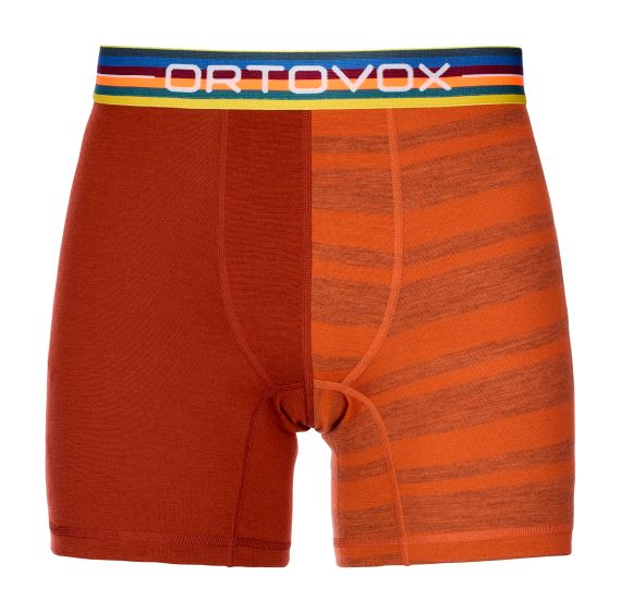Pánské funkční boxerky ORTOVOX 185 Rock'n'Wool Boxer Desert orange