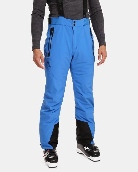 Přední pohled na Pánské lyžařské kalhoty Kilpi LEGEND-M modrá na modelovi.