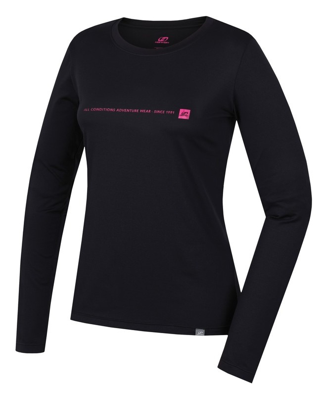Dámské tričko s dlouhým rukávem a potiskem Hannah Terello anthracite (pink) XL