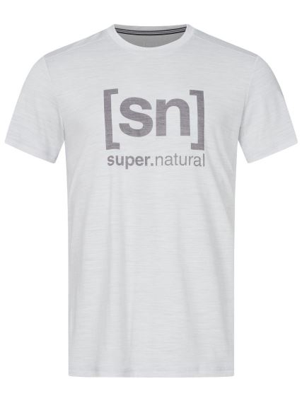Pánské tričko [sn] super.natural M Logo Tee light grey melange/silver grey