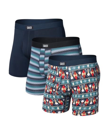Pánské boxerky SAXX Daytripper Comfort Stretch (3 Pack) golf sweater/simple stripe/dark ink