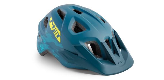 Dětská helma Met Eldar MIPS camo petrol modrá matná(52-57)