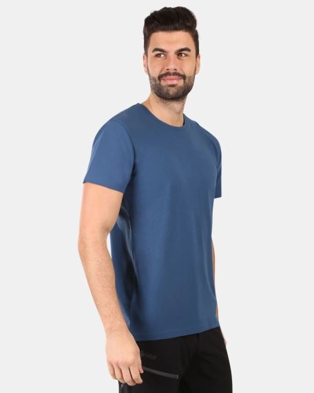 Pánské tričko Kilpi PROMO-M tmavě modrá na modelovi zobrazené z mírného úhlu.