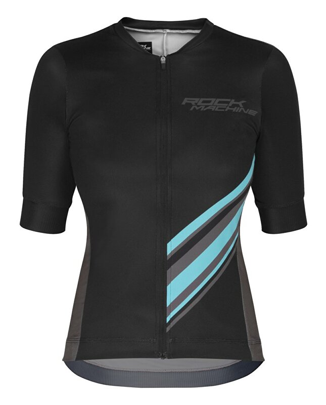Dámský cyklistický dres Rock Machine Catherine Pro černo/šedo/modrý vel.L