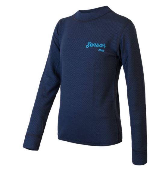 Juniorské triko s dlouhým rukávem Sensor DF Logo deep blue