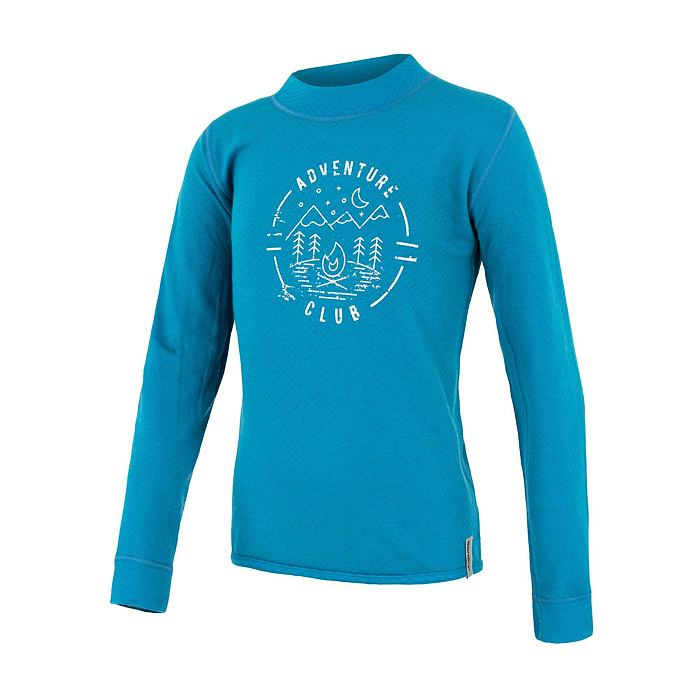 Dětské oboustranné funkční tričko s dlouhým rukávem SENSOR Merino DF Club modrá 100