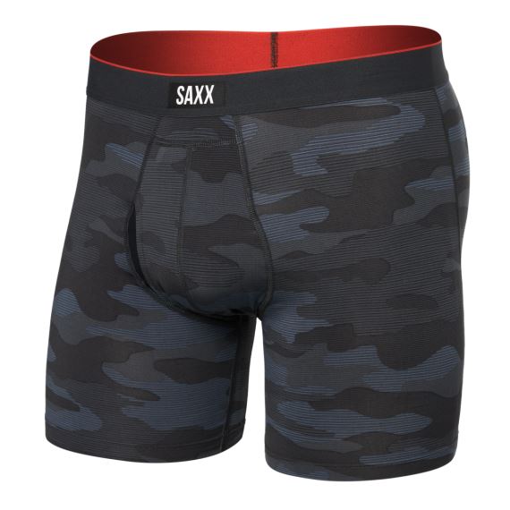 Pánské boxerky Saxx Multi-Sport Mesh Boxer Brief Fly Remote Camo-Faded Black
