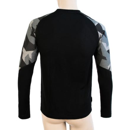 Pánské funkční tričko s dlouhým rukávem SENSOR Merino Impress černá/camo (3)