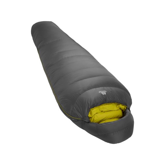 Péřový spací pytel Mountain Equipment Helium GT 800 Regular Anvil Grey Levý