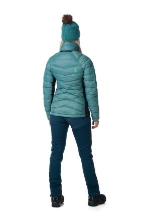 Celkový pohled zezadu na Dámské outdoorové kalhoty Kilpi NUUK-W tmavě modrá na postavě. (7)