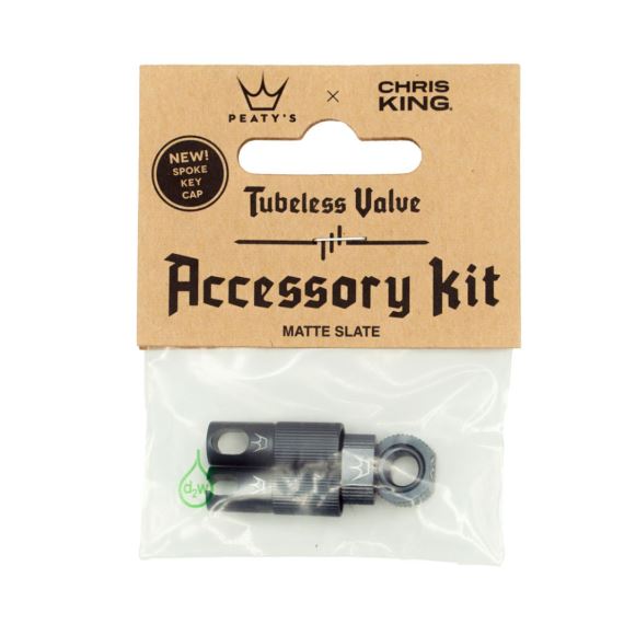 Sada příslušenství k ventilkům Peaty's X Chris King MK2 Tubeless Valves Acessory Kit slate