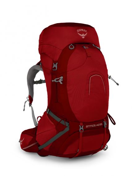 Pánský turistický batoh OSPREY Atmos II AG 65L rigby red