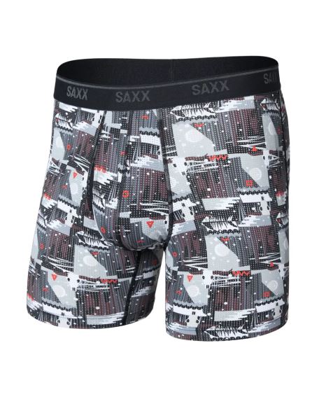 Pánské boxerky SAXX Quest Quick-Dry Mesh Boxer Brief winter trek-black
