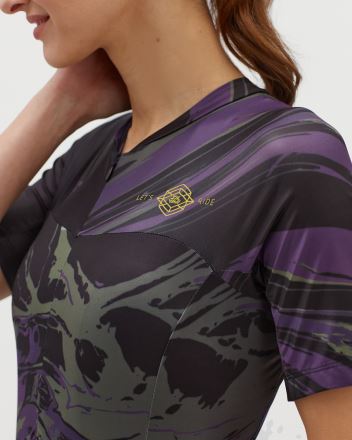 Dámský cyklistický dres Silvini Catirina Black/plum (5)