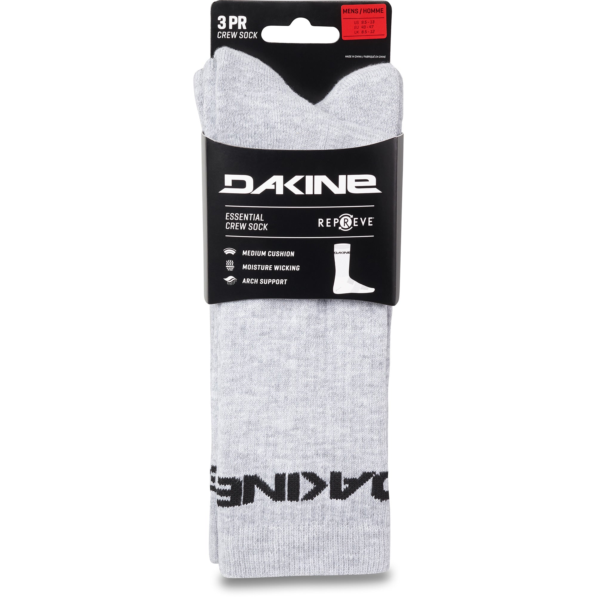 3 páry ponožek Dakine Essential Sock-3Pk Grey heather L/X