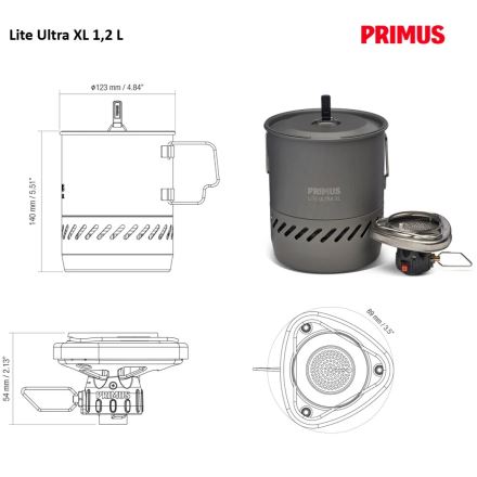 Plynový vařič PRIMUS Lite Ultra XL šedá 1,0L (4)