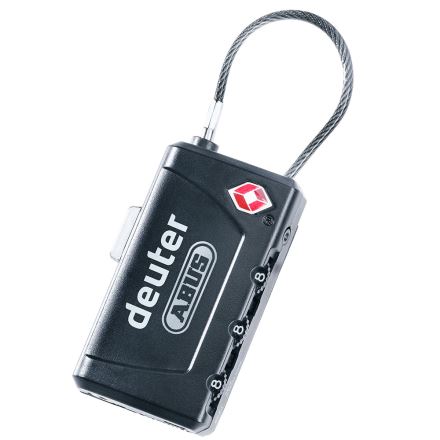 Zámek na batoh Deuter TSA Cable Lock Black one-size