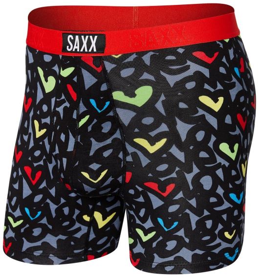 Pánské boxerky SAXX Ulta Boxer Brief Fly love is all-grey