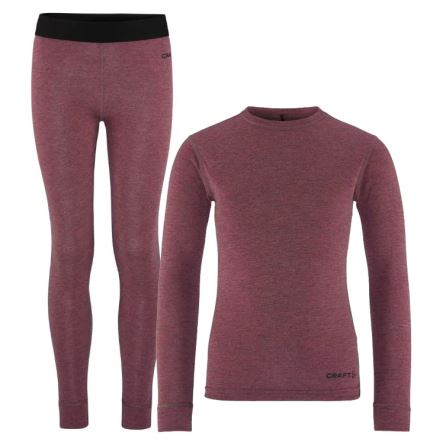 Dětský funkční set Craft CORE Wool Merino růžová