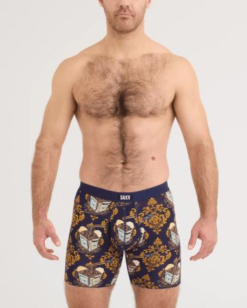 Pánské boxerky SAXX Vibe Xtra Soft Comfort Boxer Brief gold chain-maritime (1)