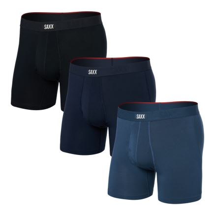 Set pánských boxerek Saxx Vibe Xtra Boxer Brief Fly 3Pk Dark Denim/Navy/Black