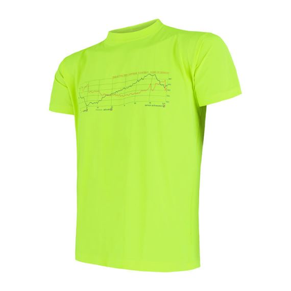 Pánské tričko s krátkým rukávem a potiskem SENSOR Coolmax Fresh PT Track reflex žlutá