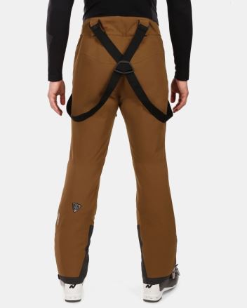 Zadní pohled na Pánské lyžařské kalhoty Kilpi METHONE-M černá 5XL s kšandami na modelovi. (1)