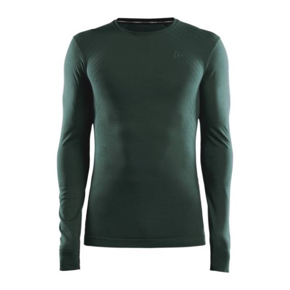 Pánské funkční tričko s dlouhým rukávem CRAFT Fuseknit Comfort LS tmavě zelená