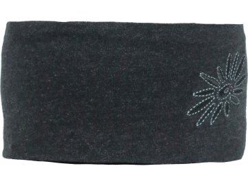 Široká čelenka SKHOOP Jersey Headband - Black melange