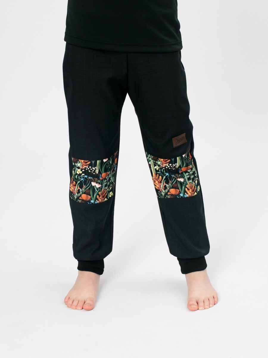 Dětské softshellové kalhoty Drexiss jaro/podzim Black-autumn medaw 92-98