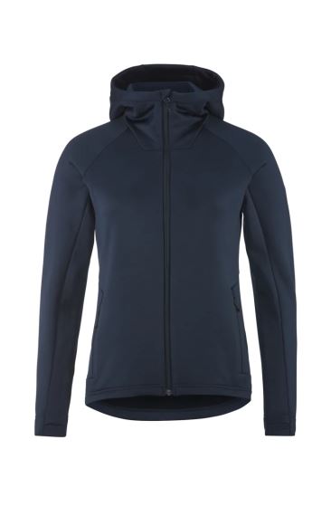 Dámská mikina CRAFT ADV Explore Power Fleece Hood modrá – přední pohled na mikinu s kapucí.