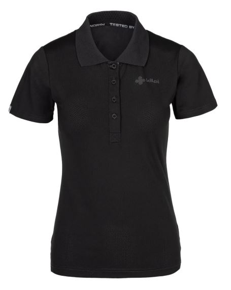 Přední pohled na Dámské polo tričko Kilpi COLLAR-W černá.