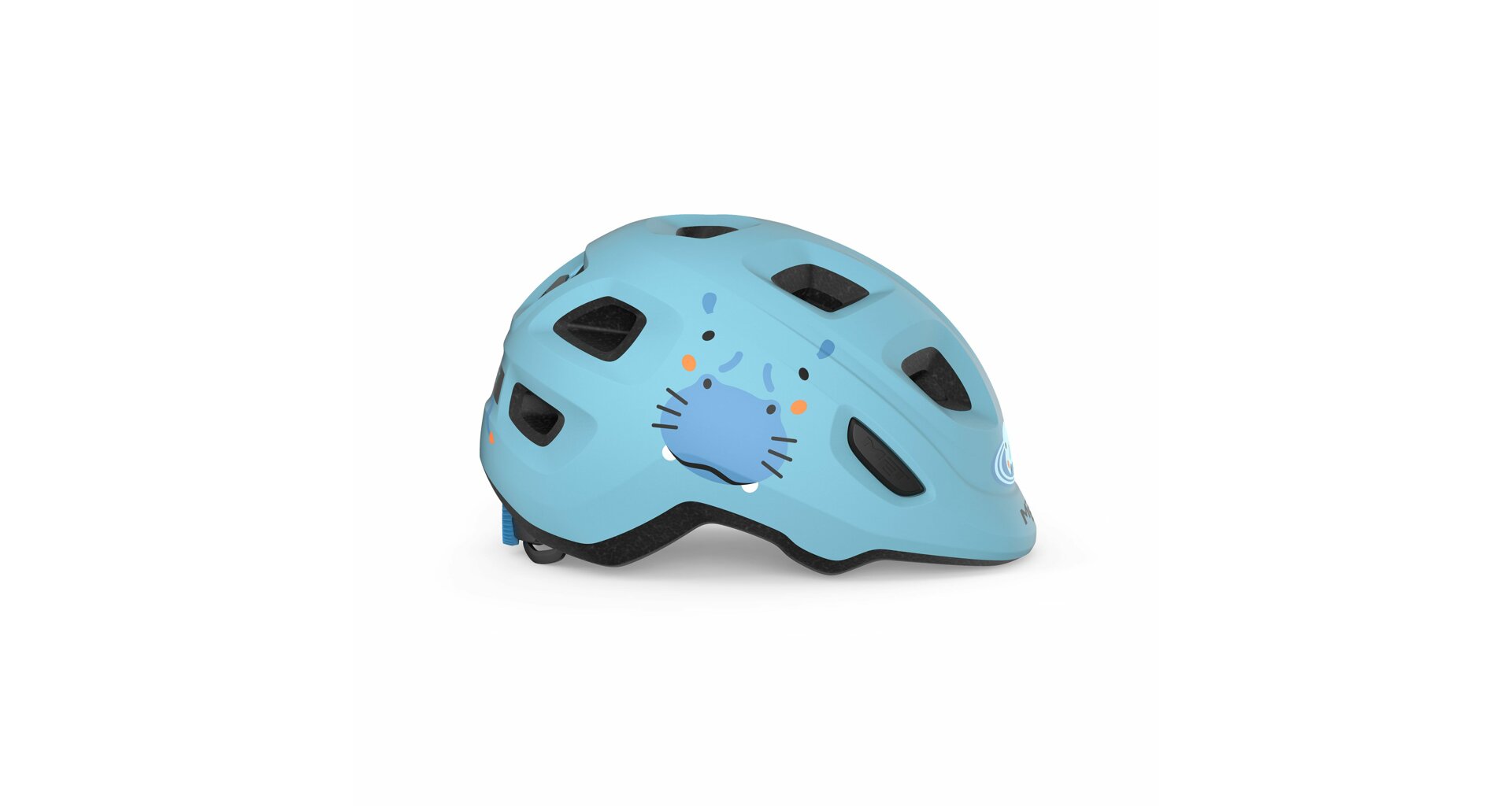 Dětská cyklistická helma MET Hooray pale modrá hroch -46/52