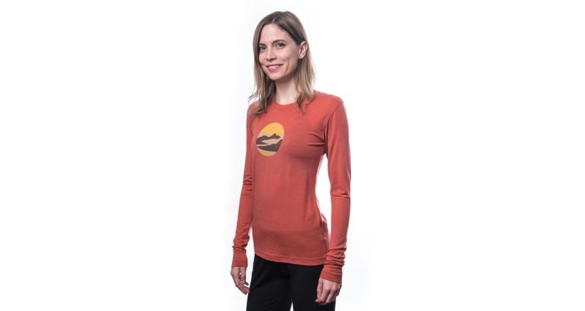 Dámské funkční tričko s dlouhým rukávem Sensor Merino Active Trigslav Terracotta (1)