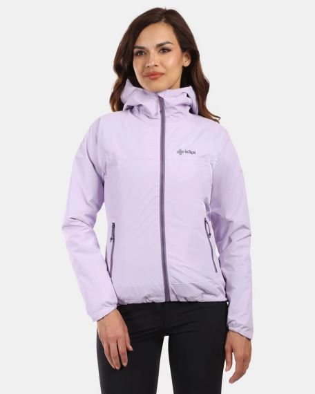 Dámská outdoorová bunda Kilpi SONNA-W fialová zepředu na modelce.