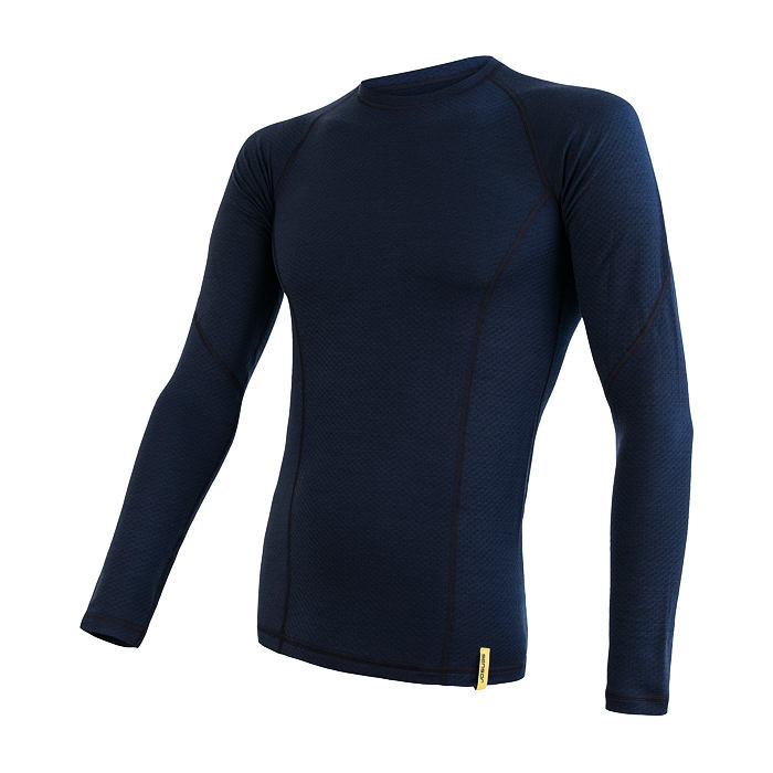 Pánské funkční tričko s dlouhým rukávem SENSOR Merino DF deep blu L