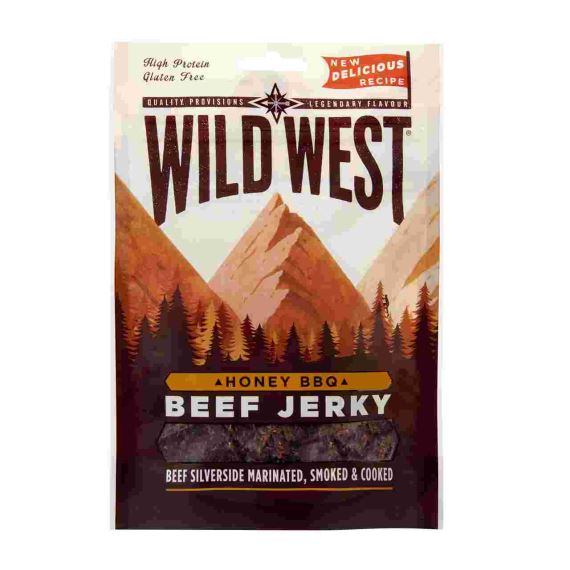 Sušené maso Wild West Beef Jerky Honey BBQ (70 g, 202 kcal)