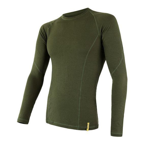 Pánské funkční tričko s dlouhým rukávem SENSOR Merino DF safari