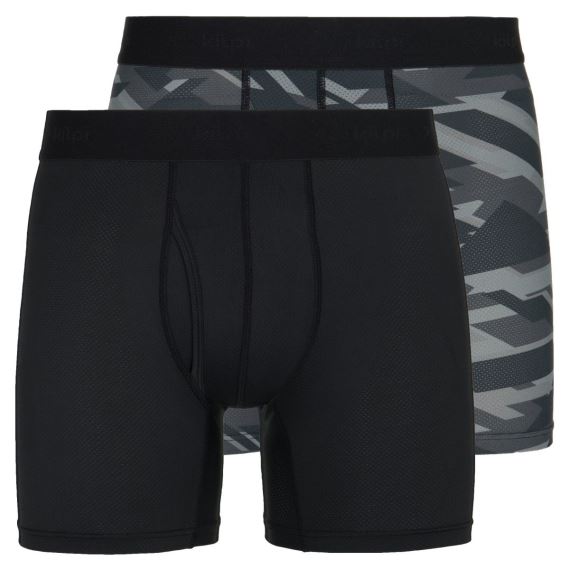 Pánské technické boxerky Kilpi 2 pack Nett-U Černá/Tmavě šedá