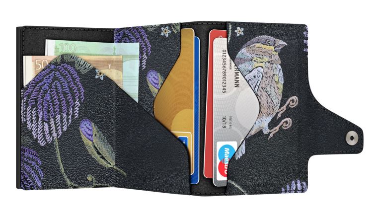 Peněženka Tru Virtu Click & Slide Special Edition kůže Bird & Clover černá (2)