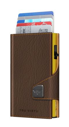 Peněženka Tru Virtu CLICK &amp; SLIDE Vegan Bio Bamboo Brown Bark/Gold