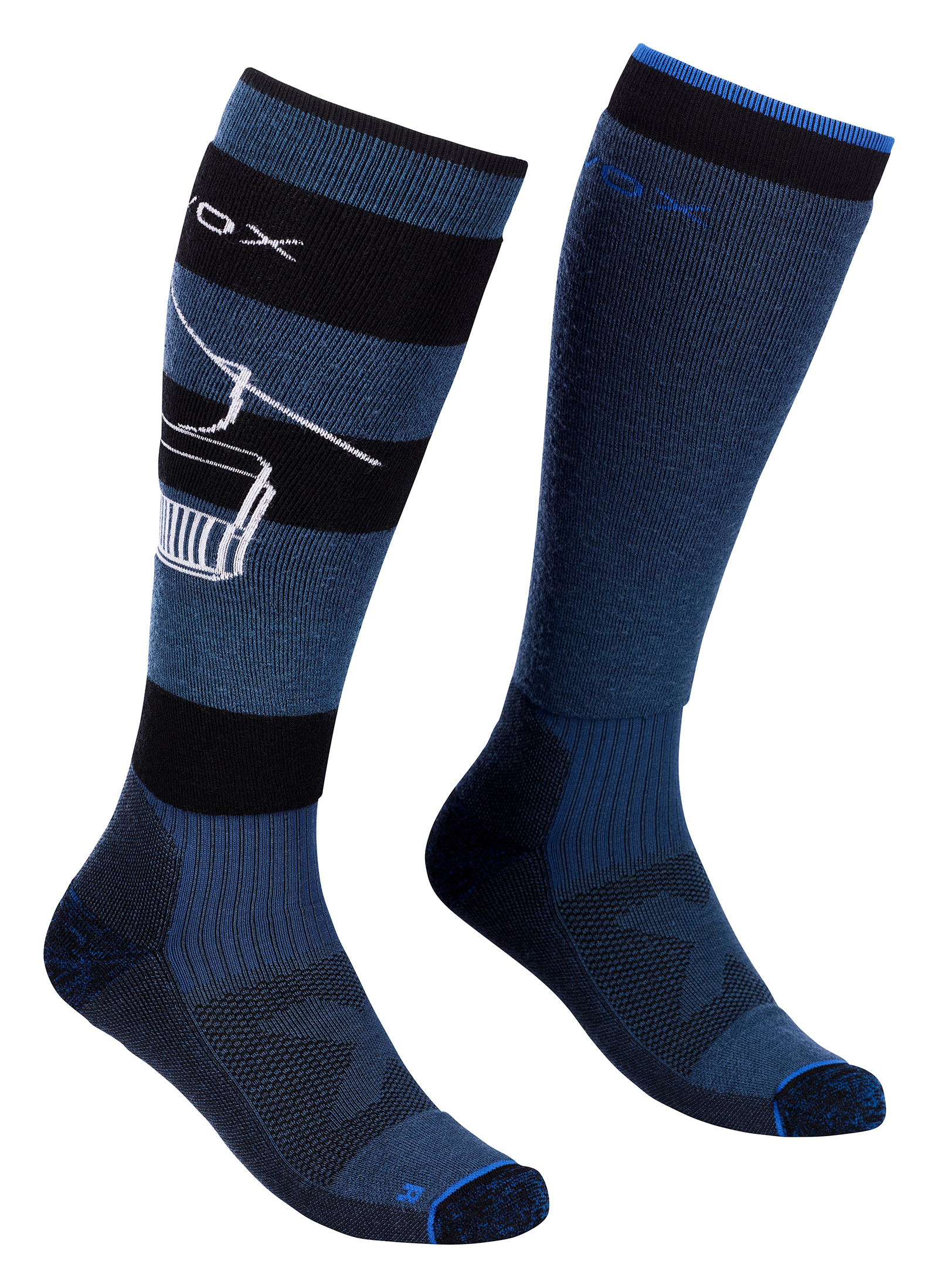 Lyžařské podkolenky Ortovox Freeride Long Socks petrol blue 45/47 EU