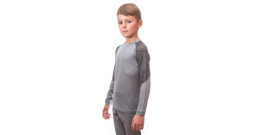 Dětský funkční set termoprádla Sensor Merino Impress Set Šedá/maori (1)